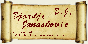 Đorđe Janašković vizit kartica